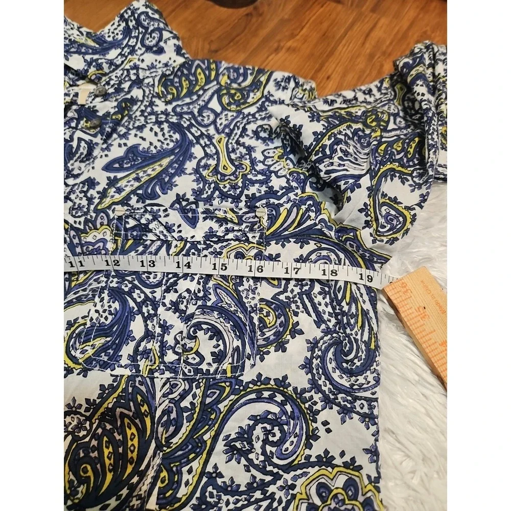 Michael Kors Women's Top Long Sleeve‎ Blouse Shirt Paisley Print Size Medium